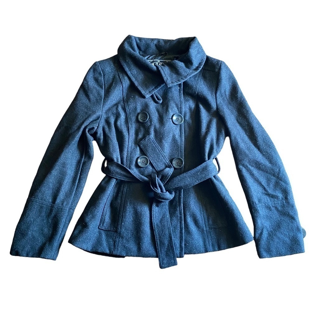 Last Kiss Dark Gray Peacoat Small